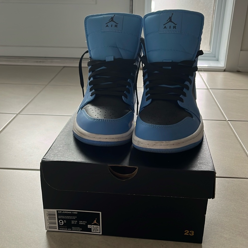 Jordan’s blue and black size 9.5 men
